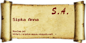 Sipka Anna névjegykártya